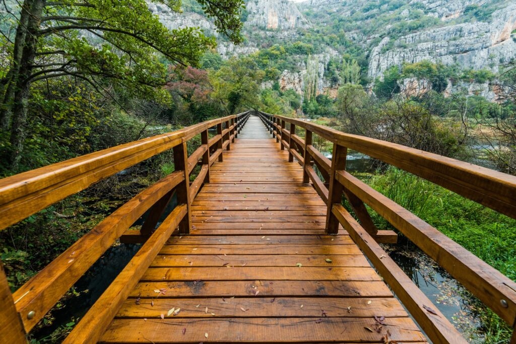 Wooden bridge in Krka National Park,Croatia